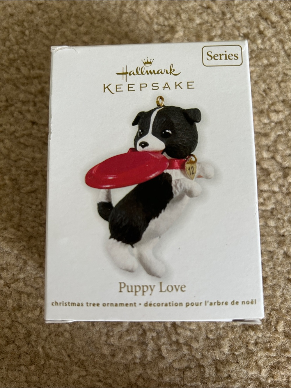 Hallmark Puppy Love Black, White & Red Dog Ornament